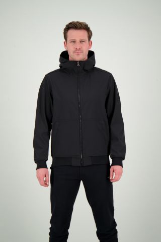 HOODED SOFTSHELL JACKET SILVER ZIP
