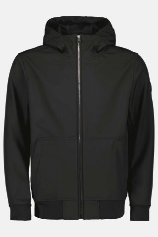 HOODED SOFTSHELL JACKET SILVER ZIP