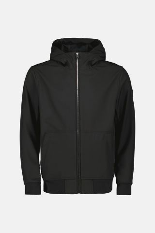 HOODED SOFTSHELL JACKET SILVER ZIP